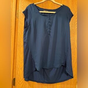 Bright blue XL shirt from The Limited. Fake button detail.